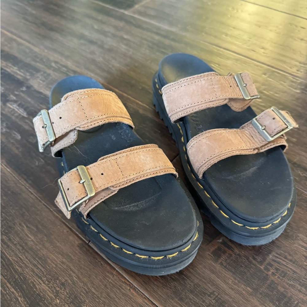 Doc Martens Tan and Black Sandals